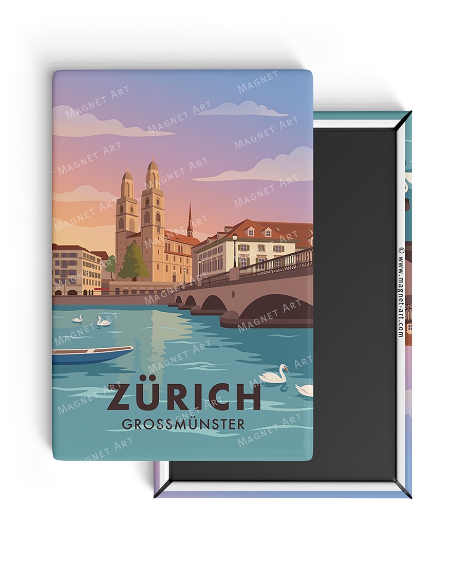 Minimalistischer Magnet Zürich Design.